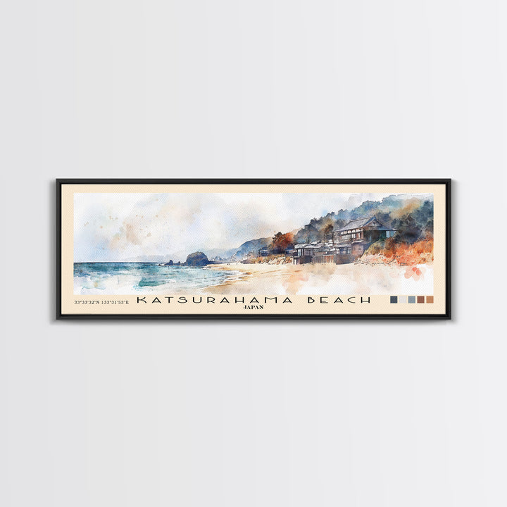 Katsurahama Beach, Japan Watercolor Print, Vacation Gift, Japan Wall Art, Vacation Wall Art, Vacatation Memories, Beach Decor, Beach Or Lakehouse Art