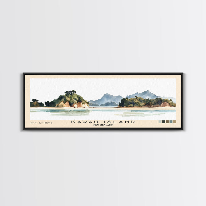 Kawau Island, New Zealand Watercolor Beach Print, Vacation Gift, New Zealand Wall Art, Beach Painting, Beach Decor, Beach Painting