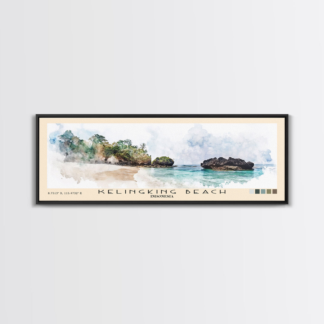 Kelingking Beach, Indonesia Watercolor Print, Vacation Gift, Indonesia Wall Art, Vacation Wall Art, Vacatation Memories, Beach Decor, Beach Or Lakehouse Art