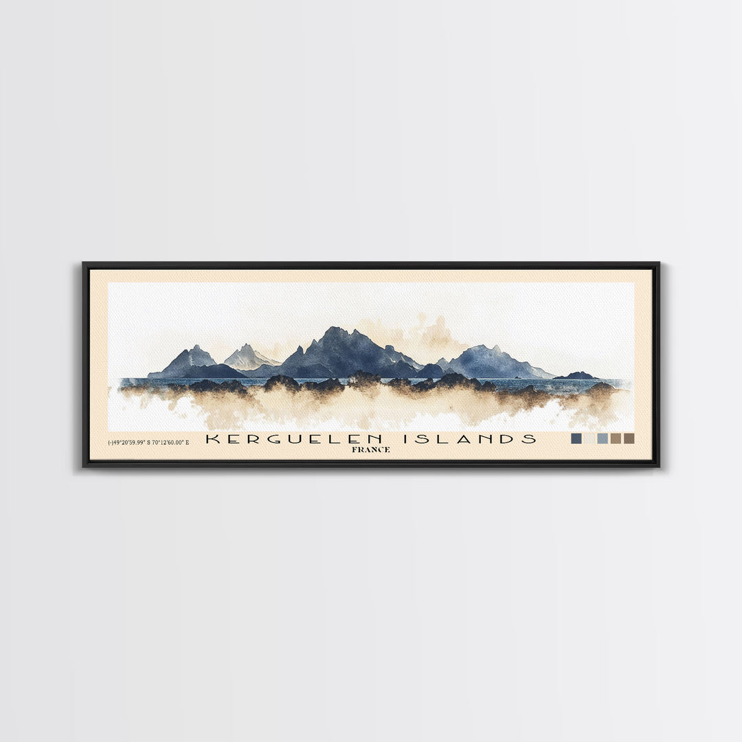 Kerguelen Islands, France Watercolor Print, Vacation Gift, France Wall Art, Beach Painting, Beach Decor, Beach Or Lakehouse Art