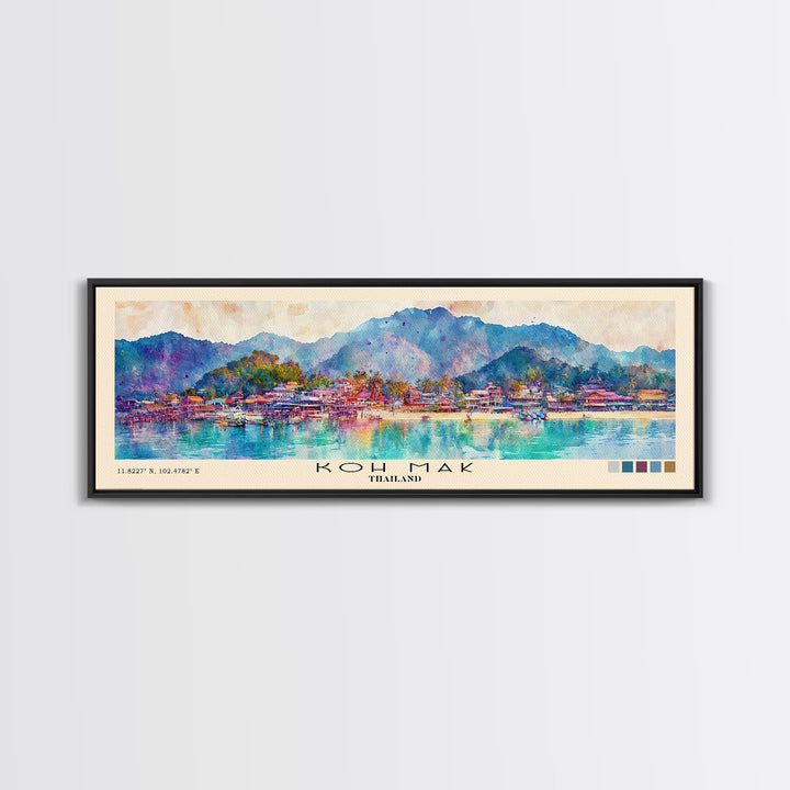 Koh Mak, Thailand Watercolor Print, Vacation Gift, Thailand Wall Art, Vacation Wall Art, Vacatation Memories, Beach Decor, Beach Or Lakehouse Art