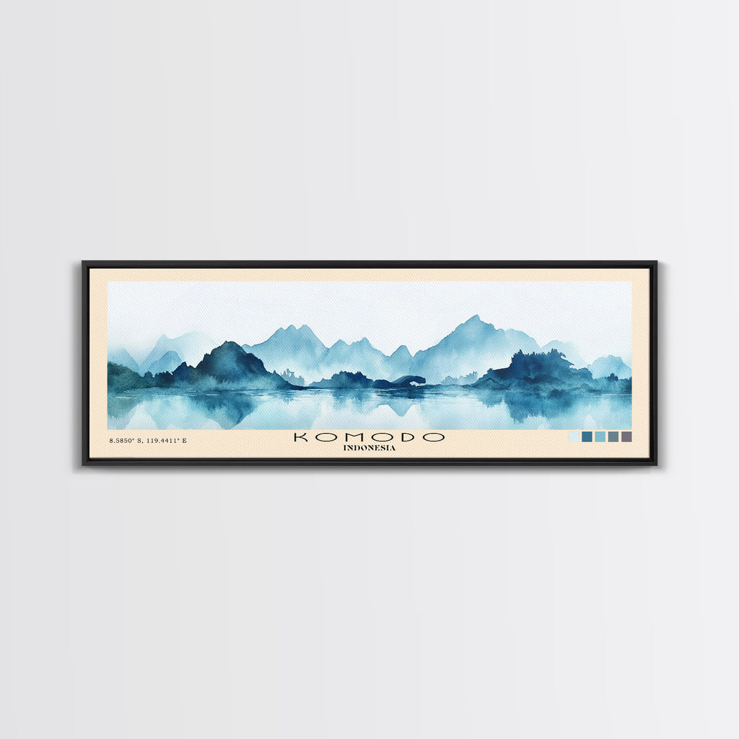 Komodo, Indonesia Watercolor Print, Vacation Gift, Indonesia Wall Art, Beach Painting, Beach Decor, Beach Or Lakehouse Art