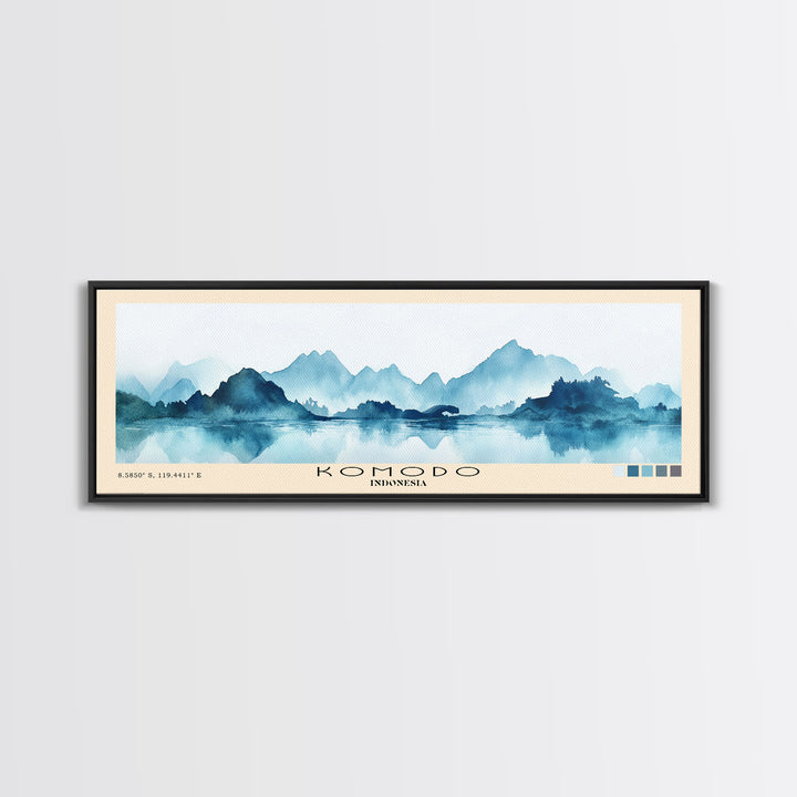 Komodo, Indonesia Watercolor Print, Vacation Gift, Indonesia Wall Art, Beach Painting, Beach Decor, Beach Or Lakehouse Art
