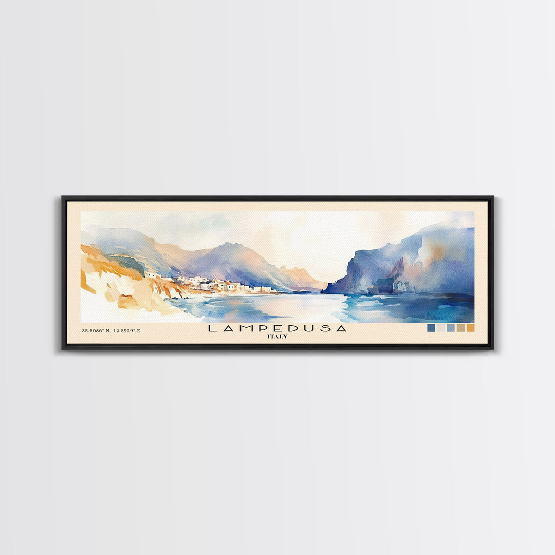 Lampedusa, Italy Watercolor Print, Vacation Gift, Italy Wall Art, Vacation Wall Art, Vacatation Memories, Beach Decor, Beach Or Lakehouse Art