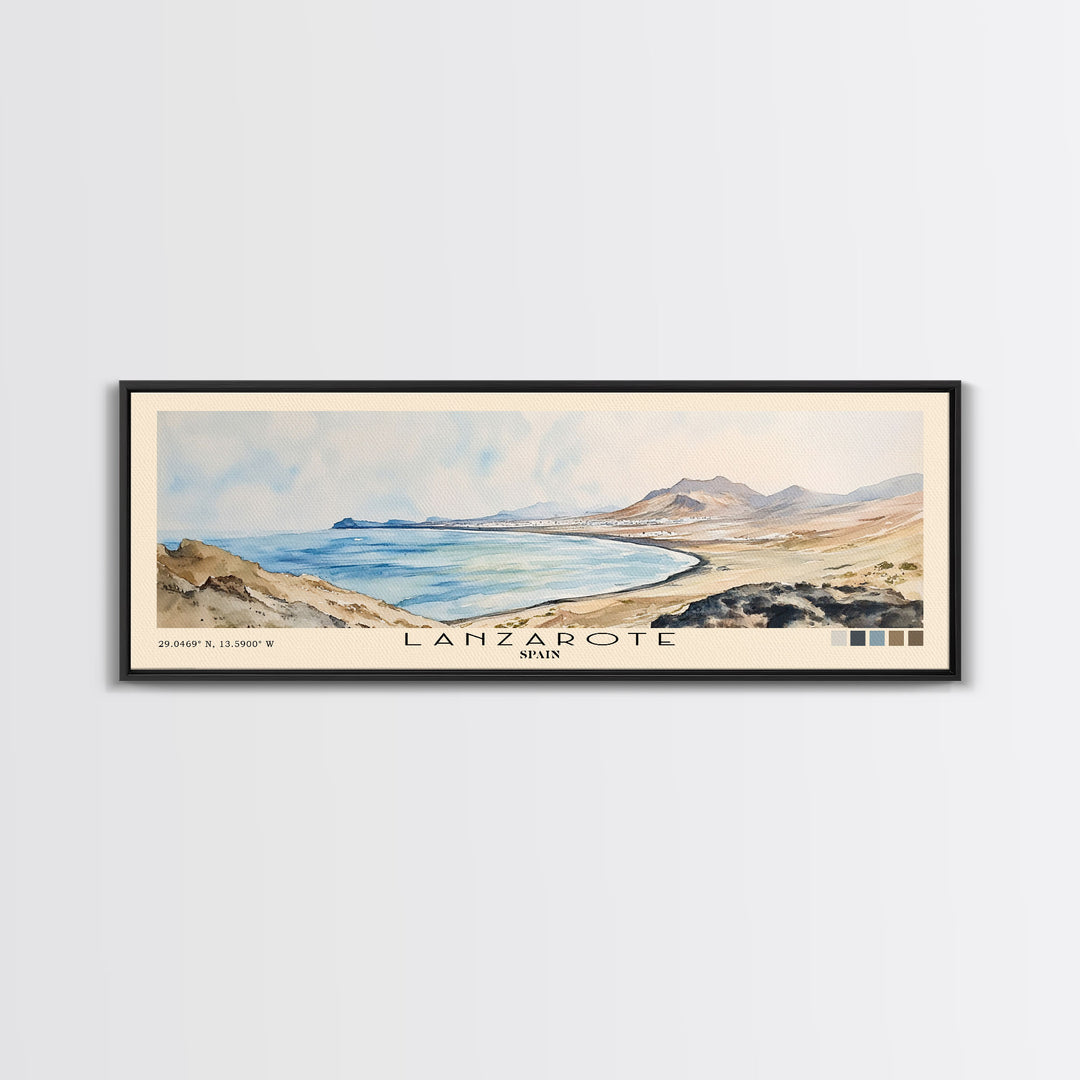Lanzarote, Spain Watercolor Print, Vacation Gift, Spain Wall Art, Vacation Wall Art, Vacatation Memories, Beach Decor, Beach Or Lakehouse Art