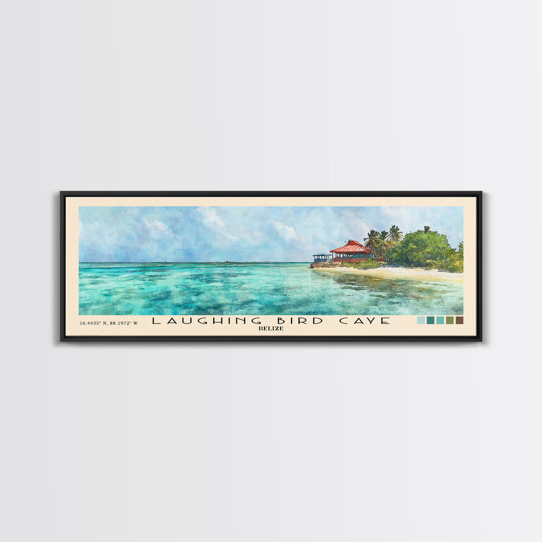 Laughing Bird Caye, Belize Watercolor Print, Vacation Gift, Belize Wall Art, Vacation Wall Art, Vacatation Memories, Beach Decor, Beach Or Lakehouse Art