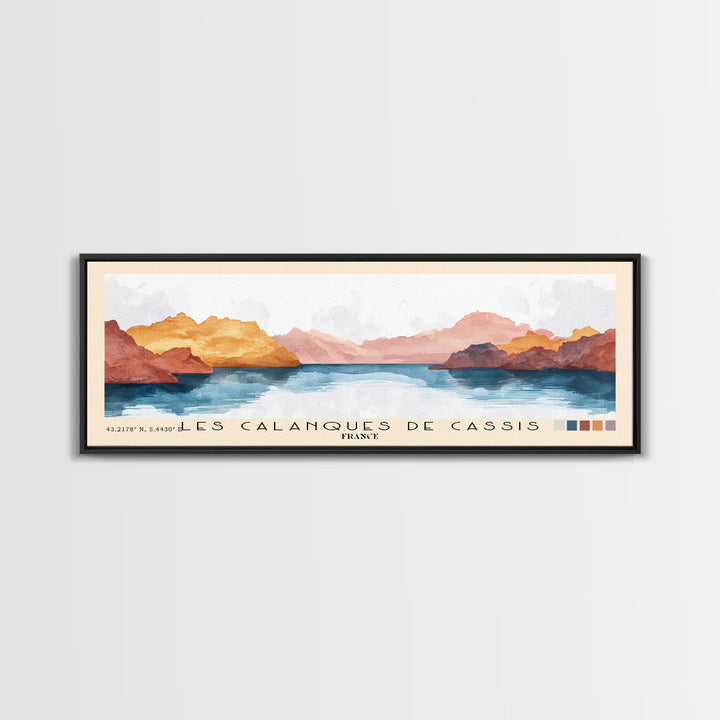 Les Calanques de Cassis, France Watercolor Print, Vacation Gift, France Wall Art, Vacation Wall Art, Vacatation Memories, Beach Decor, Beach Or Lakehouse Art