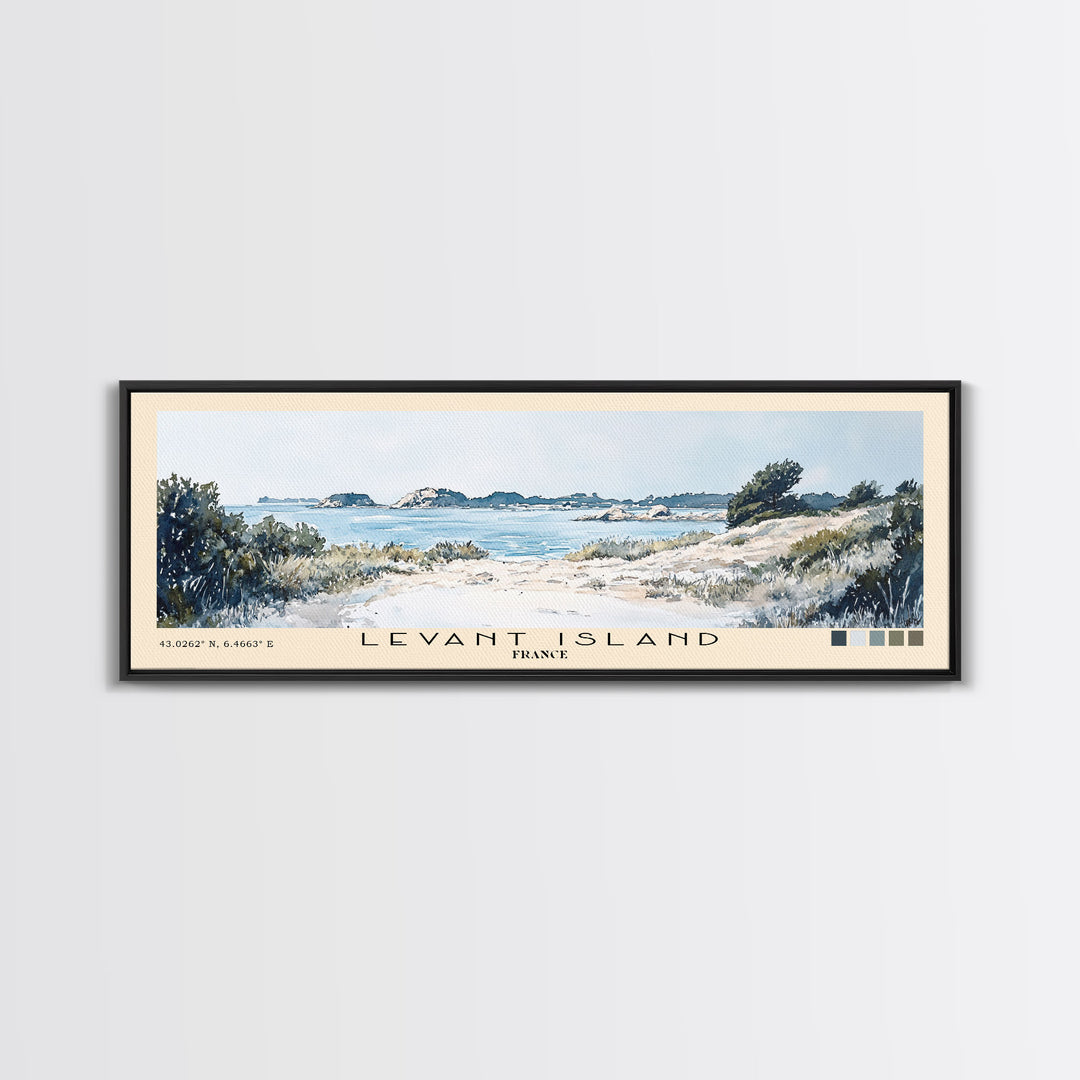 Levant Island, France Watercolor Beach Print, Vacation Gift, France Wall Art, Beach Painting, Beach Decor, Beach Painting