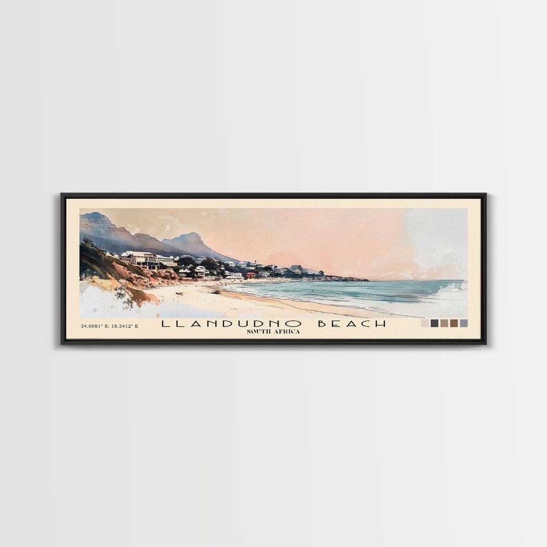 Llandudno Beach, South Africa Watercolor Print, Vacation Gift, South Africa Wall Art, Beach Painting, Beach Decor, Large Wall Art, Wood Frame Art