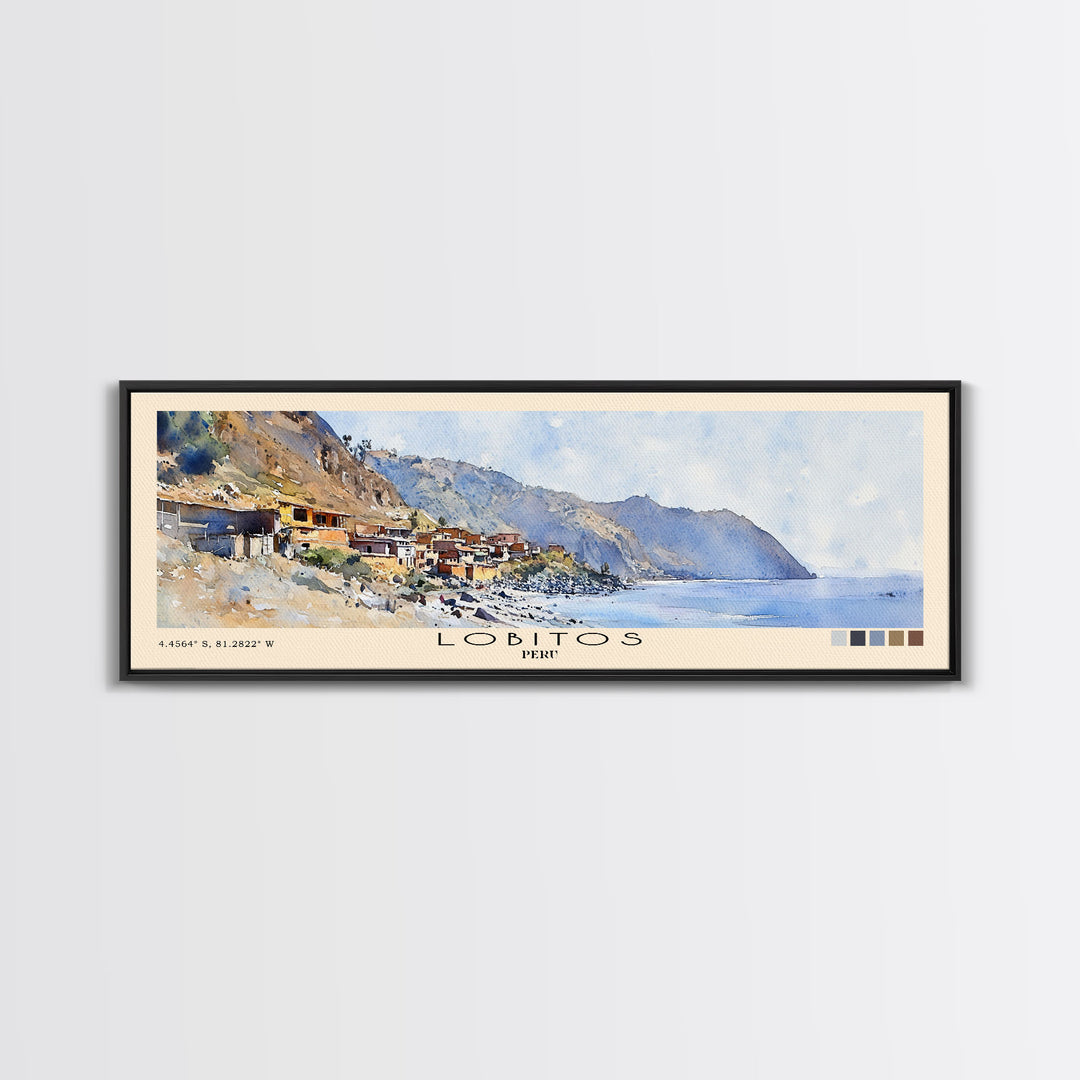 Lobitos, Peru Watercolor Print, Vacation Gift, Peru Wall Art, Vacation Wall Art, Vacatation Memories, Beach Decor, Beach Or Lakehouse Art