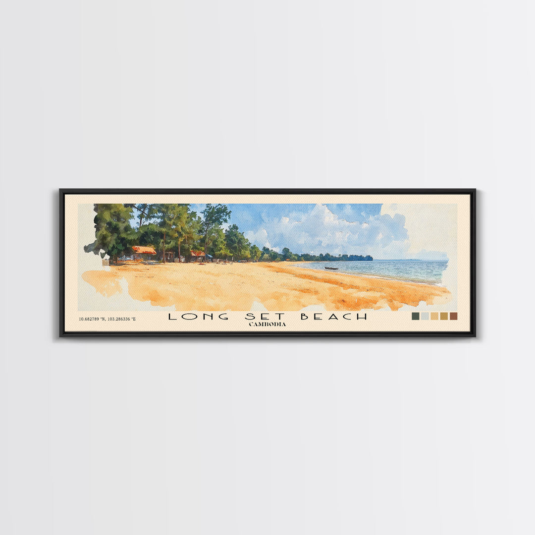 Long Set Beach, Cambodia Watercolor Print, Vacation Gift, Cambodia Wall Art, Vacation Wall Art, Vacatation Memories, Beach Decor, Beach Or Lakehouse Art
