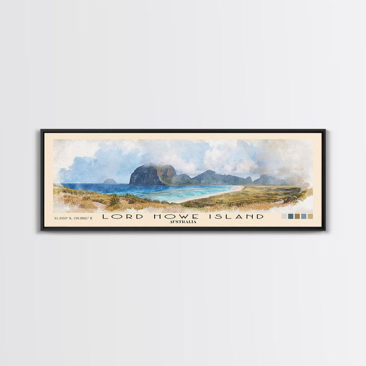 Lord Howe Island, Australia Watercolor Beach Print, Vacation Gift, Australia Wall Art, Beach Painting, Beach Decor, Beach Painting