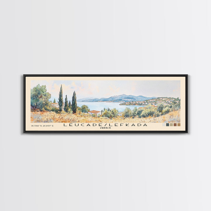 Léucade/Lefkada, Greece Watercolor Print, Vacation Gift, Greece Wall Art, Beach Painting, Beach Decor, Beach Or Lakehouse Art