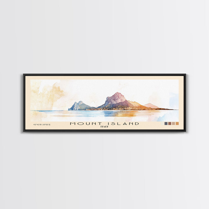Mount island, Italy Watercolor Print, Vacation Gift, Italy Wall Art, Vacation Wall Art, Vacatation Memories, Beach Decor, Beach Or Lakehouse Art