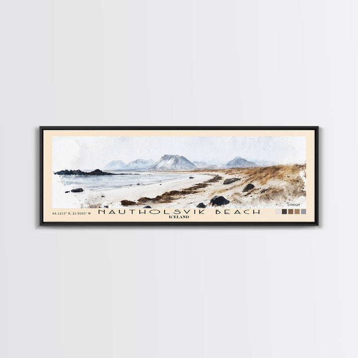 Nautholsvik Beach, Iceland Watercolor Print, Vacation Gift, Iceland Wall Art, Vacation Wall Art, Vacatation Memories, Beach Decor, Beach Or Lakehouse Art