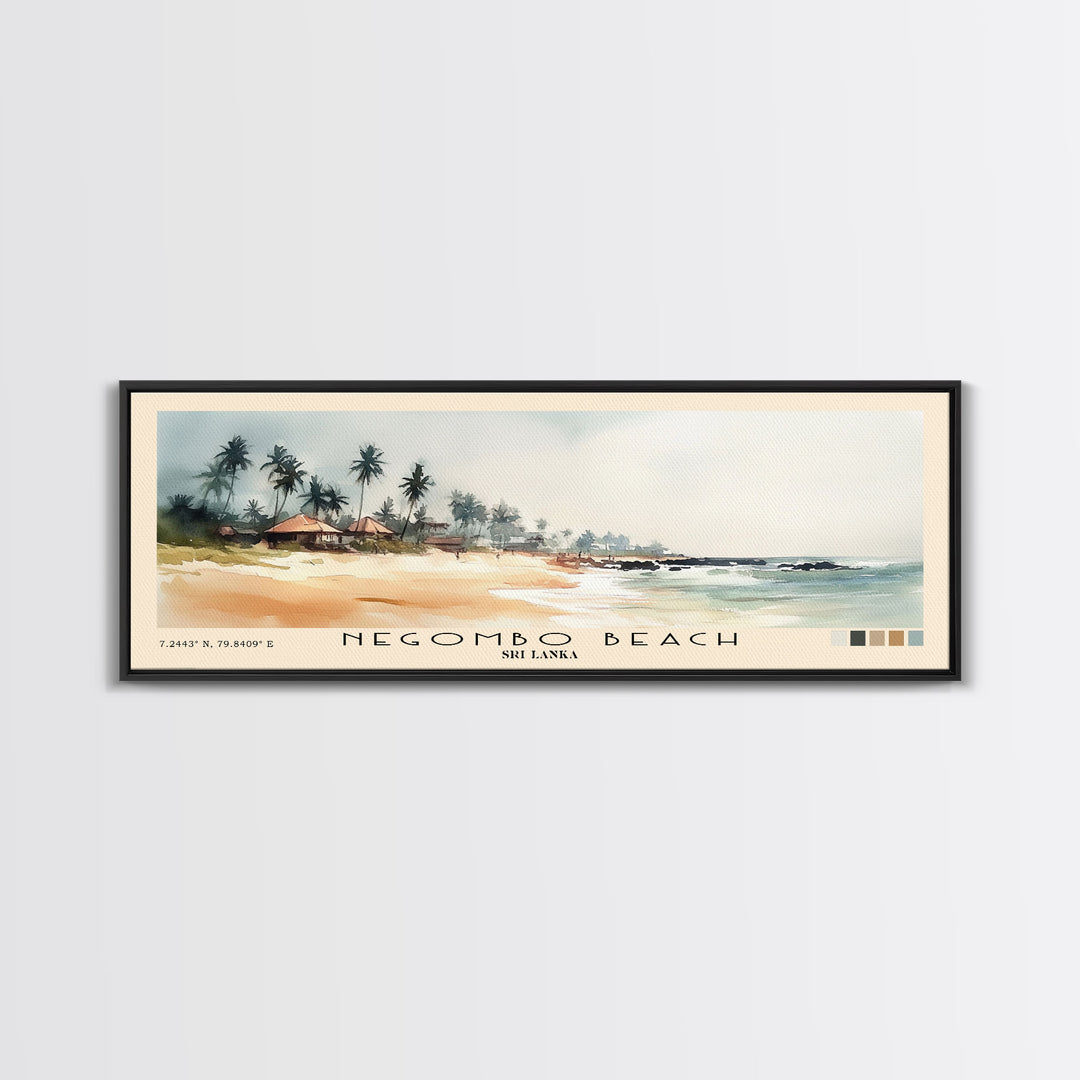 Negombo beach, Sri Lanka Watercolor Print, Vacation Gift, Sri Lanka Wall Art, Beach Painting, Beach Decor, Beach Or Lakehouse Art