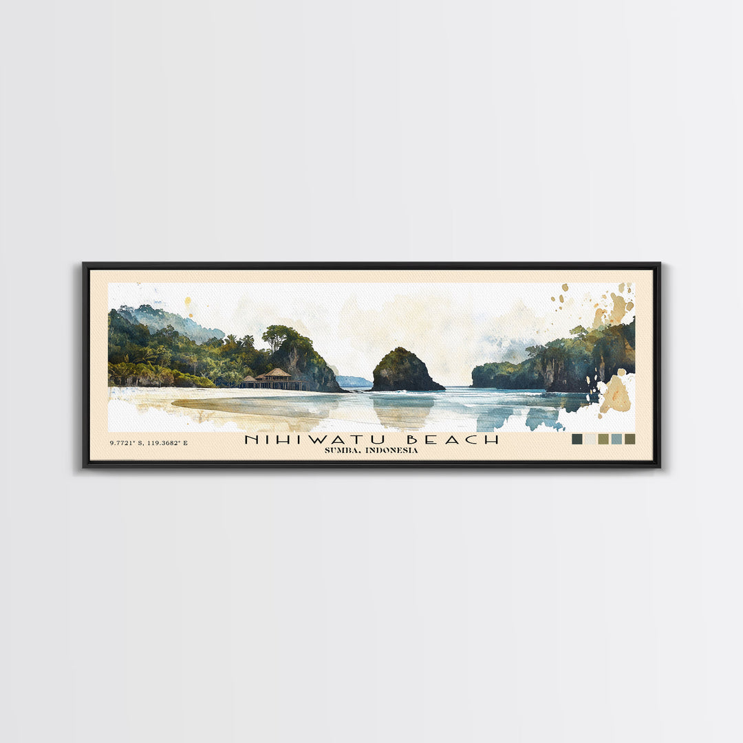 Nihiwatu Beach, Sumba, Indonesia Watercolor Print, Vacation Gift, Sumba, Indonesia Wall Art, Beach Painting, Beach Decor, Beach Or Lakehouse Art