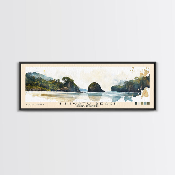 Nihiwatu Beach, Sumba, Indonesia Watercolor Print, Vacation Gift, Sumba, Indonesia Wall Art, Beach Painting, Beach Decor, Beach Or Lakehouse Art