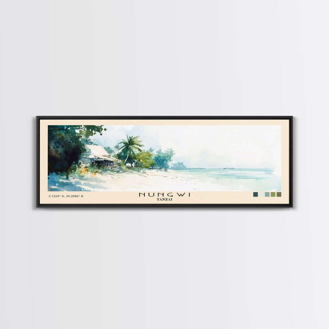 Nungwi, Tanzai Watercolor Print, Vacation Gift, Tanzai Wall Art, Vacation Wall Art, Vacatation Memories, Beach Decor, Beach Or Lakehouse Art
