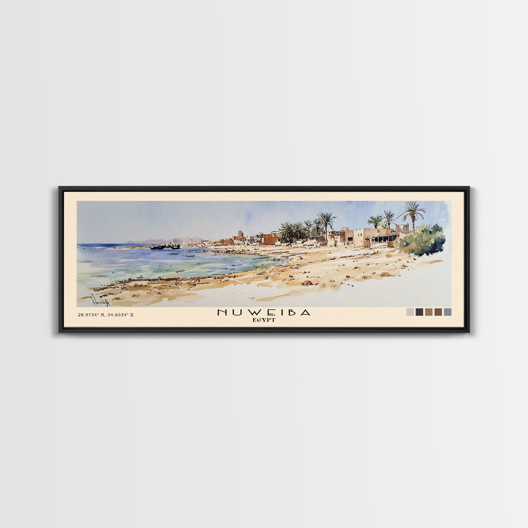 Nuweiba, Egypt Watercolor Print, Vacation Gift, Egypt Wall Art, Vacation Wall Art, Vacatation Memories, Beach Decor, Beach Or Lakehouse Art