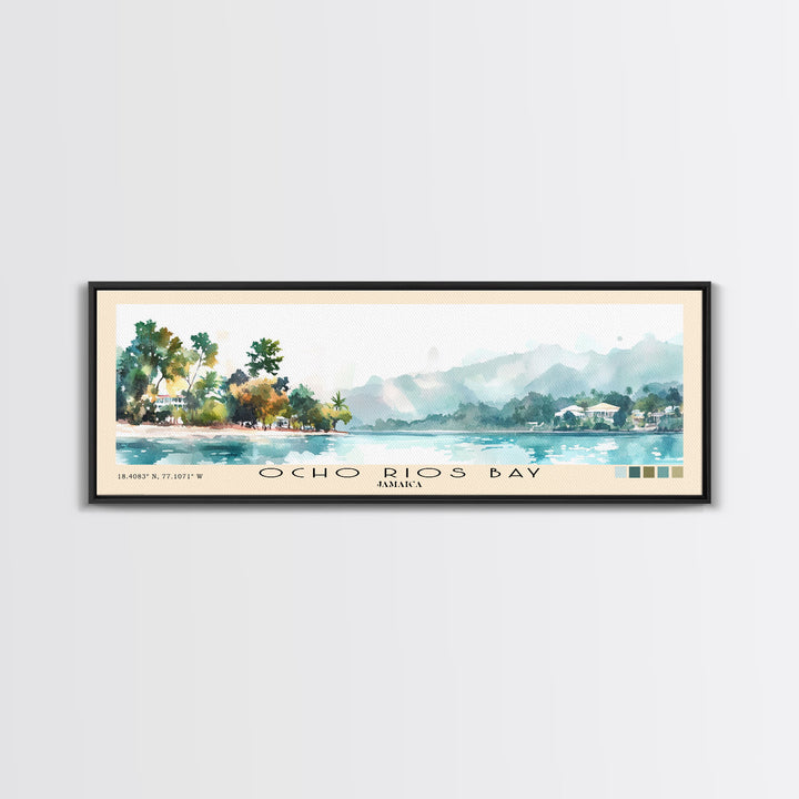 Ocho Rios Bay, Jamaica Watercolor Print, Vacation Gift, Jamaica Wall Art, Vacation Wall Art, Vacatation Memories, Beach Decor, Beach Or Lakehouse Art