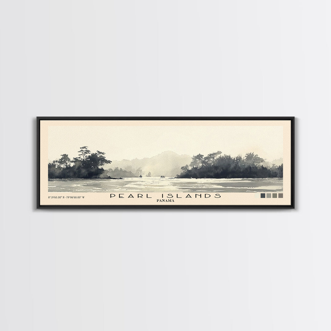 Pearl Islands, Panamá Watercolor Print, Vacation Gift, Panamá Wall Art, Beach Painting, Beach Decor, Beach Or Lakehouse Art