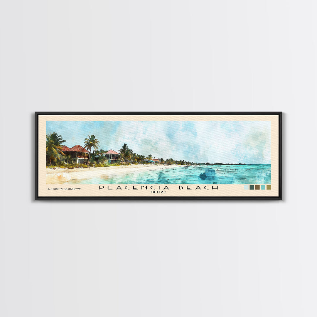 Placencia Beach, Belize Watercolor Print, Vacation Gift, Belize Wall Art, Vacation Wall Art, Vacatation Memories, Beach Decor, Beach Or Lakehouse Art