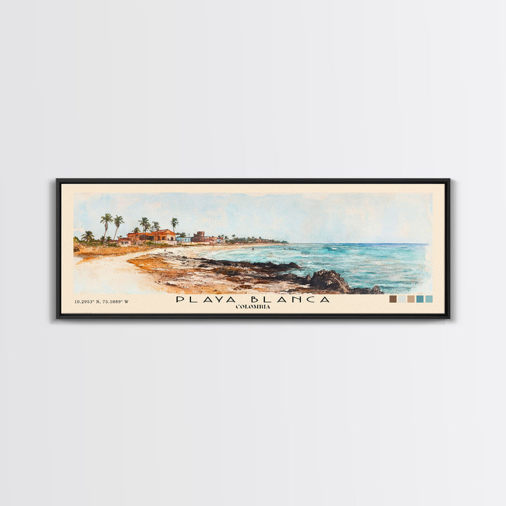 Playa Blanca, Colombia Watercolor Print, Vacation Gift, Colombia Wall Art, Vacation Wall Art, Vacatation Memories, Beach Decor, Beach Or Lakehouse Art