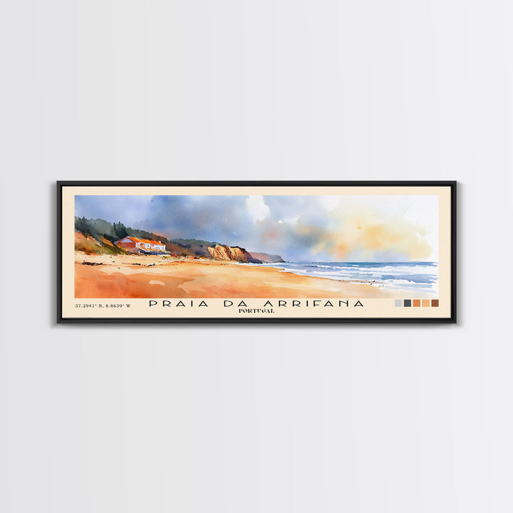 Praia da Arrifana, Portugal Watercolor Print, Vacation Gift, Portugal Wall Art, Vacation Wall Art, Vacatation Memories, Beach Decor, Beach Or Lakehouse Art