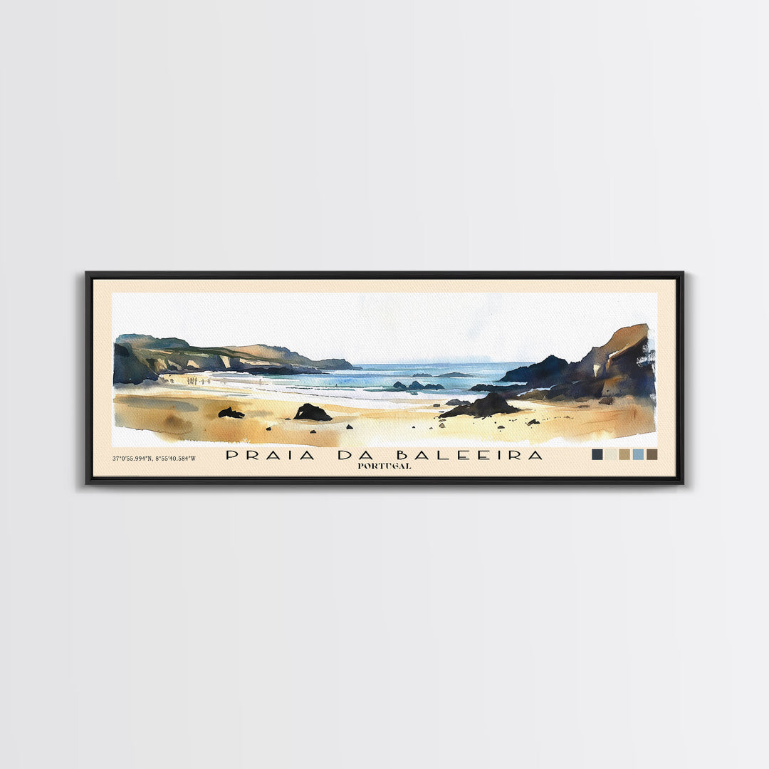 Praia da Baleeira, Portugal Watercolor Print, Vacation Gift, Portugal Wall Art, Beach Painting, Beach Decor, Beach Or Lakehouse Art