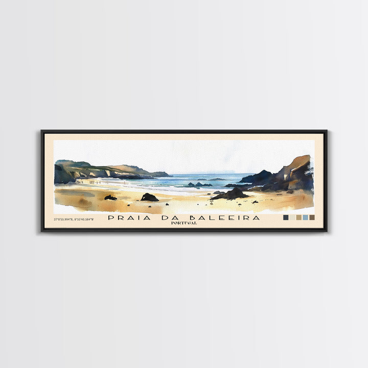 Praia da Baleeira, Portugal Watercolor Print, Vacation Gift, Portugal Wall Art, Beach Painting, Beach Decor, Beach Or Lakehouse Art