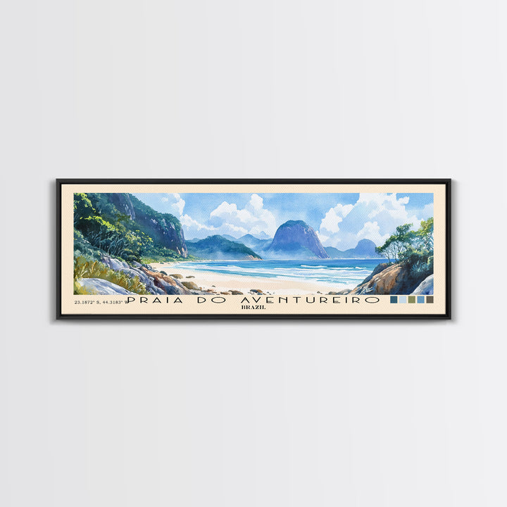 Praia do Aventureiro, Brazil Watercolor Print, Vacation Gift, Brazil Wall Art, Beach Painting, Beach Decor, Beach Or Lakehouse Art