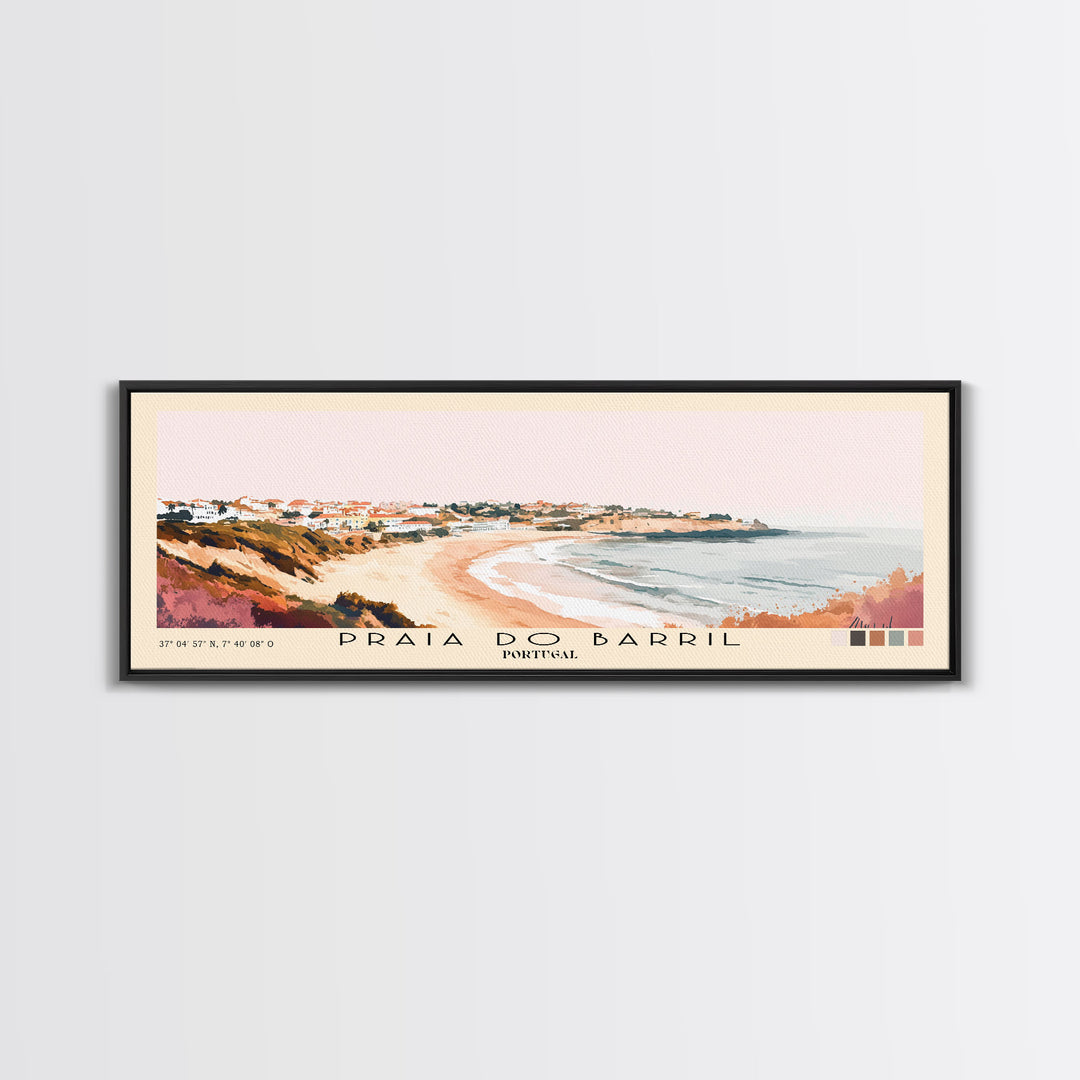 Praia do Barril, Portugal Watercolor Beach Print, Vacation Gift, Portugal Wall Art, Beach Painting, Beach Decor, Beach Painting