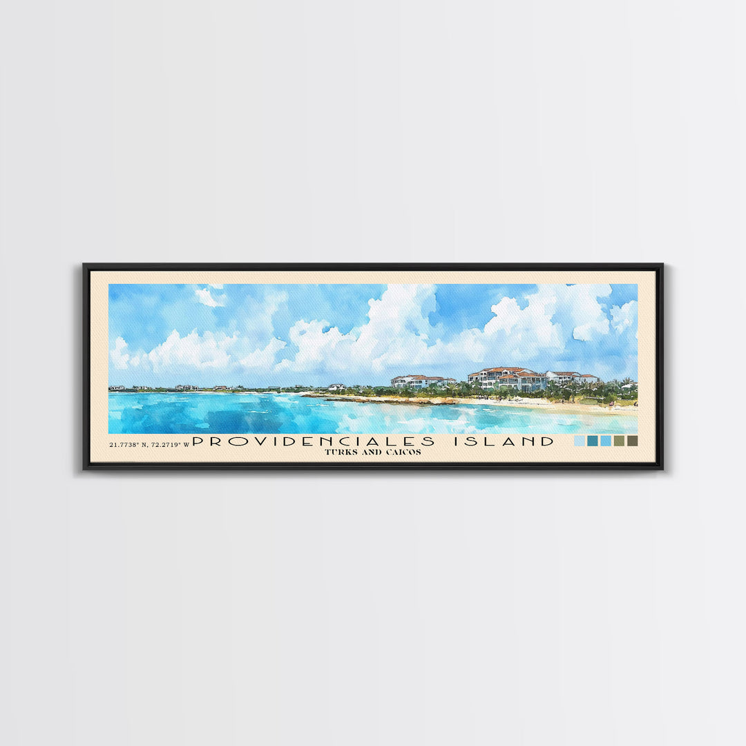 Providenciales Island, Turks and Caicos Watercolor Print, Vacation Gift, Turks and Caicos Wall Art, Vacation Wall Art, Vacatation Memories, Beach Decor, Beach Or Lakehouse Art