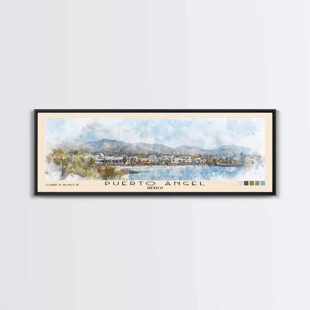 Puerto Ángel, Mexico Watercolor Print, Vacation Gift, Mexico Wall Art, Beach Painting, Beach Decor, Beach Or Lakehouse Art
