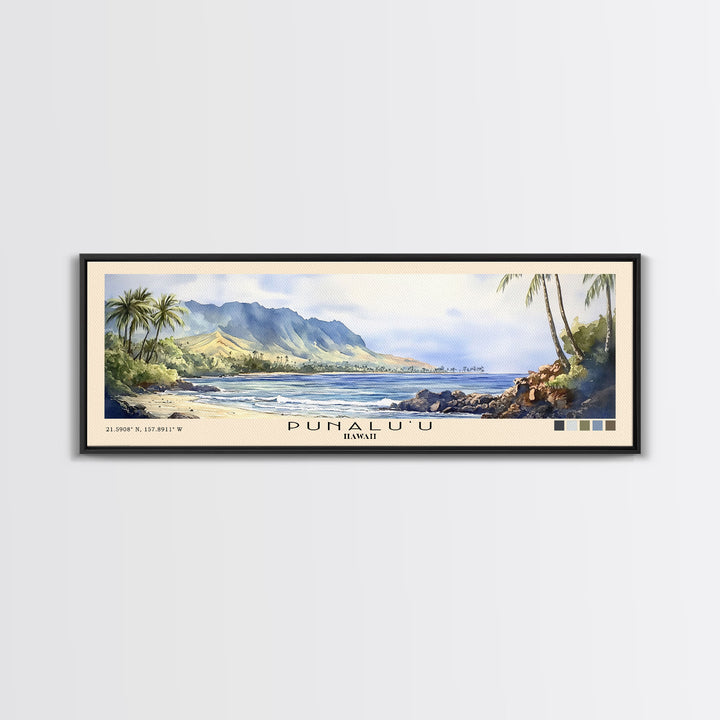 Punalu’u, Hawaii Watercolor Print, Vacation Gift, Hawaii Wall Art, Beach Painting, Beach Decor, Beach Or Lakehouse Art