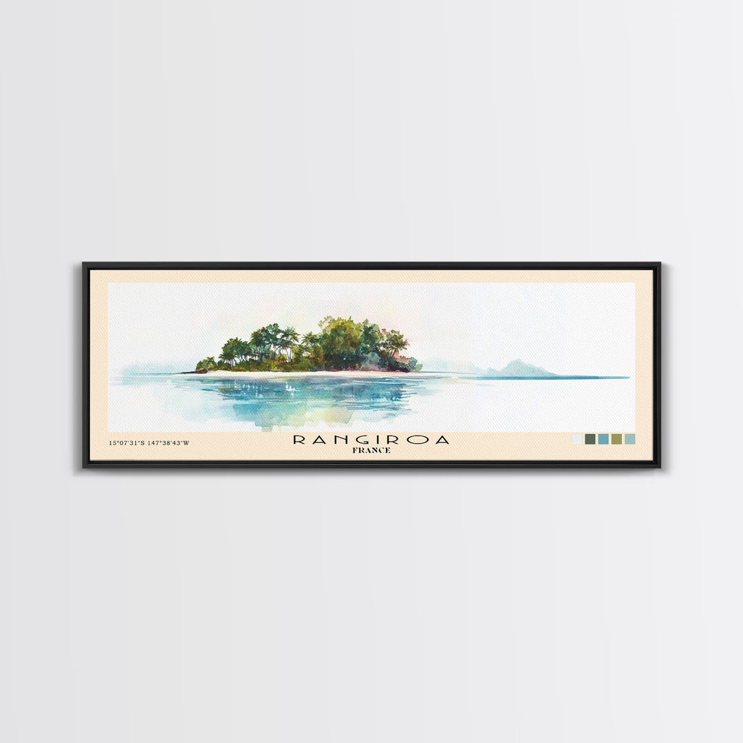 Rangiroa, France Watercolor Print, Vacation Gift, France Wall Art, Vacation Wall Art, Vacatation Memories, Beach Decor, Beach Or Lakehouse Art