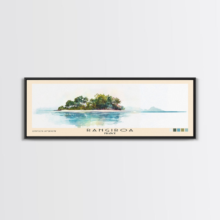 Rangiroa, France Watercolor Print, Vacation Gift, France Wall Art, Vacation Wall Art, Vacatation Memories, Beach Decor, Beach Or Lakehouse Art