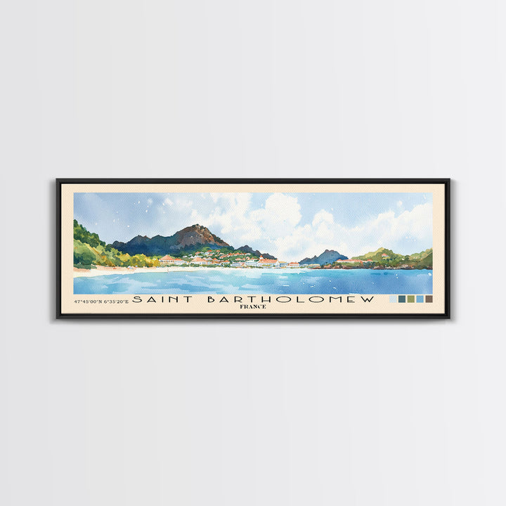 Saint Bartholomew, France Watercolor Print, Vacation Gift, France Wall Art, Beach Painting, Beach Decor, Beach Or Lakehouse Art
