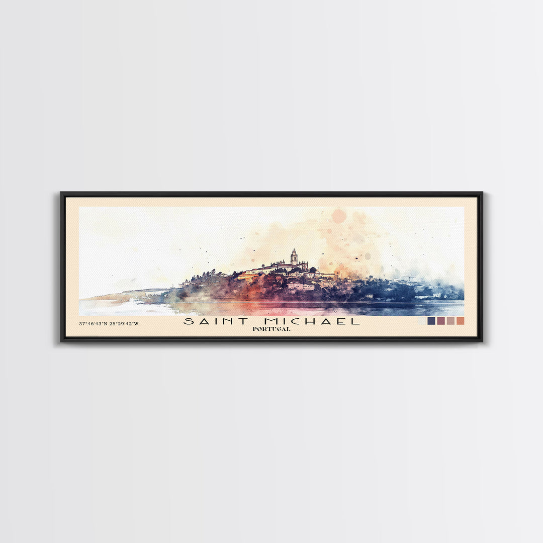 Saint Michael, Portugal Watercolor Print, Vacation Gift, Portugal Wall Art, Vacation Wall Art, Vacatation Memories, Beach Decor, Beach Or Lakehouse Art