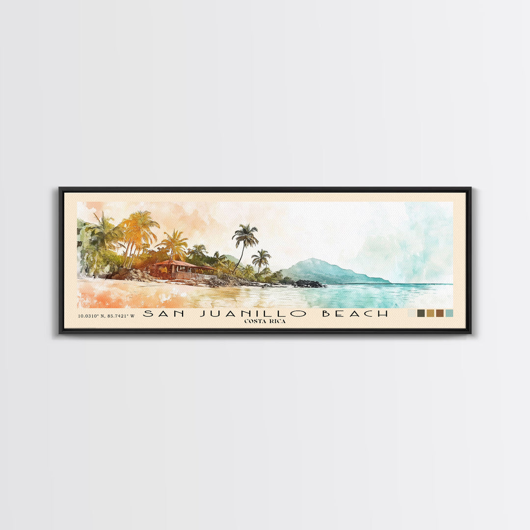 San Juanillo Beach, Costa Rica Watercolor Print, Vacation Gift, Costa Rica Wall Art, Beach Painting, Beach Decor, Beach Or Lakehouse Art