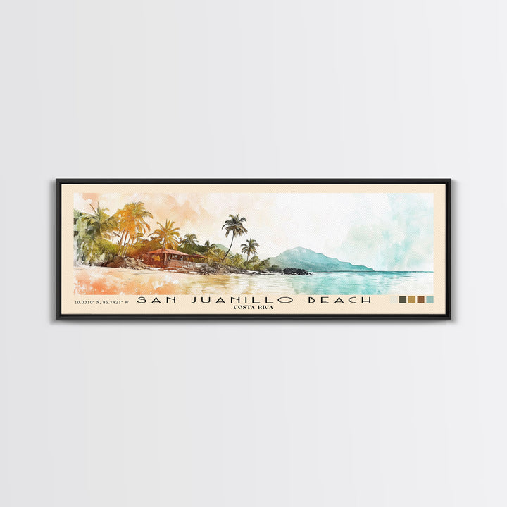 San Juanillo Beach, Costa Rica Watercolor Print, Vacation Gift, Costa Rica Wall Art, Beach Painting, Beach Decor, Beach Or Lakehouse Art