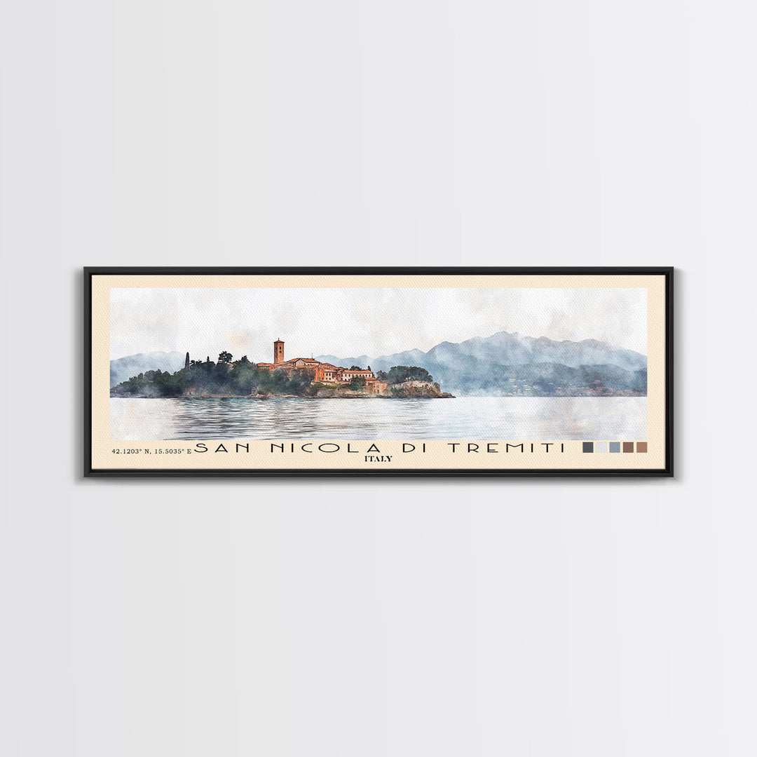 San Nicola di Tremiti, Italy Watercolor Beach Print, Vacation Gift, Italy Wall Art, Beach Painting, Beach Decor, Beach Painting