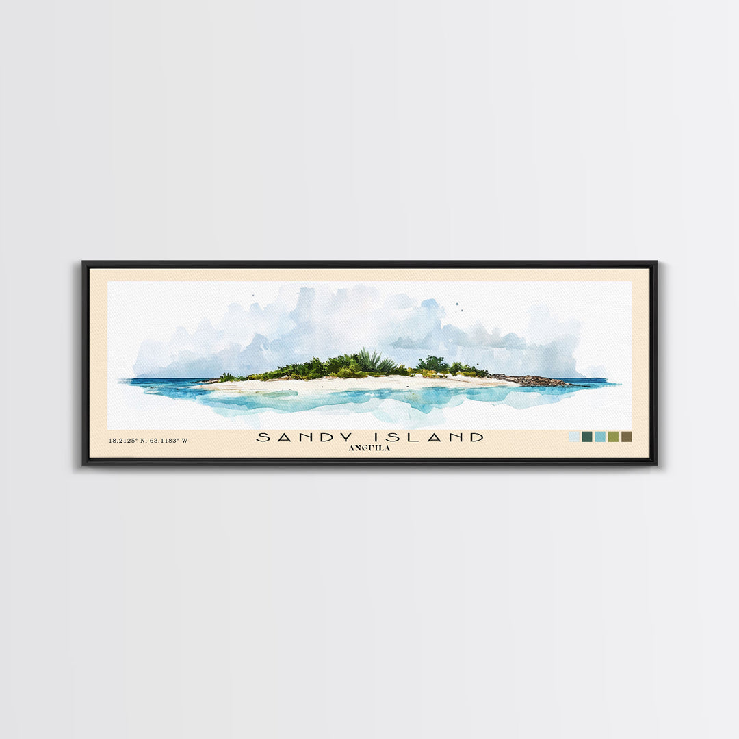 Sandy Island, Anguila Watercolor Print, Vacation Gift, Anguila Wall Art, Vacation Wall Art, Vacatation Memories, Beach Decor, Beach Or Lakehouse Art