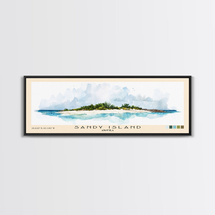 Sandy Island, Anguila Watercolor Print, Vacation Gift, Anguila Wall Art, Vacation Wall Art, Vacatation Memories, Beach Decor, Beach Or Lakehouse Art