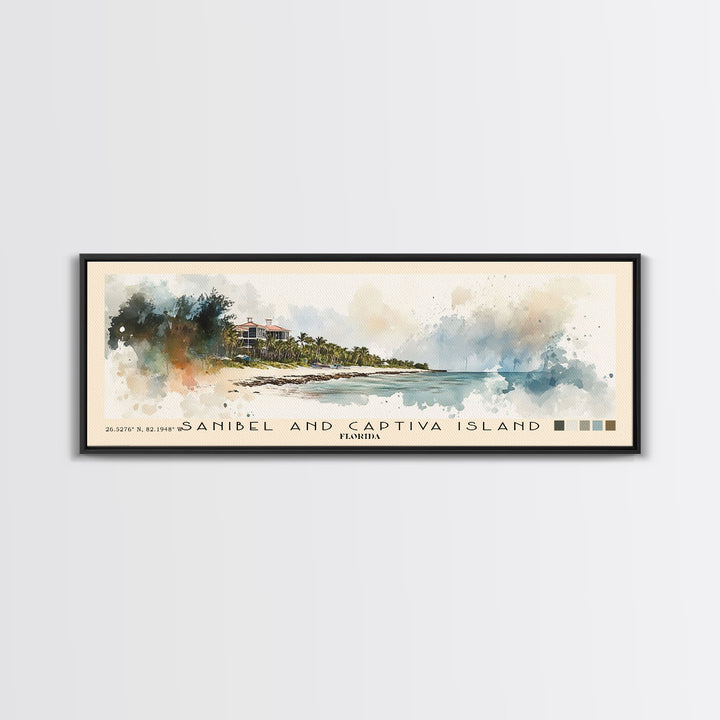 Sanibel and Captiva Island, Florida Watercolor Beach Print, Vacation Gift, Florida Wall Art, Beach Painting, Beach Decor, Beach Painting