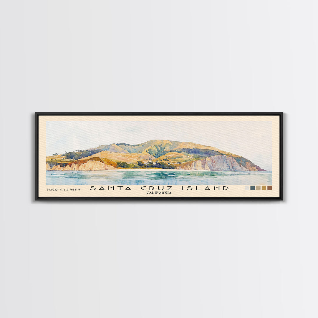 Santa Cruz Island, California Watercolor Print, Vacation Gift, California Wall Art, Beach Painting, Beach Decor, Beach Or Lakehouse Art