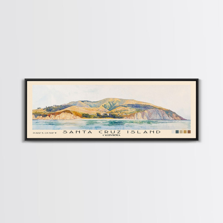 Santa Cruz Island, California Watercolor Print, Vacation Gift, California Wall Art, Beach Painting, Beach Decor, Beach Or Lakehouse Art