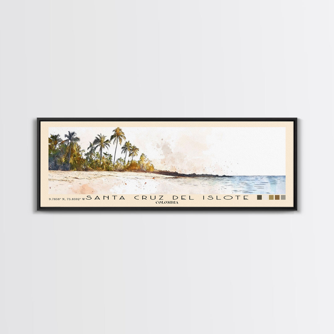 Santa Cruz del Islote, Colombia Watercolor Print, Vacation Gift, Colombia Wall Art, Vacation Wall Art, Vacatation Memories, Beach Decor, Beach Or Lakehouse Art