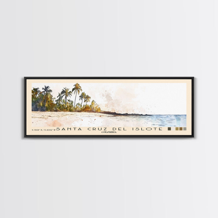 Santa Cruz del Islote, Colombia Watercolor Print, Vacation Gift, Colombia Wall Art, Vacation Wall Art, Vacatation Memories, Beach Decor, Beach Or Lakehouse Art